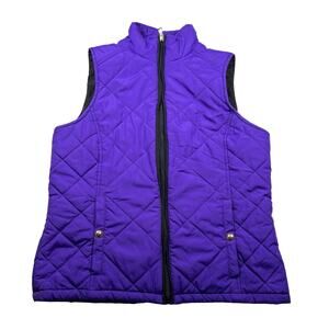 Lauren Ralph Lauren Vest Women’s Size M Purple Quilted Puffer Full Zip